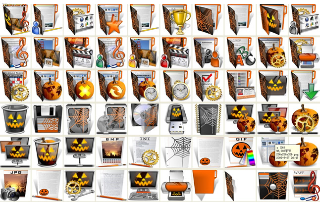 icônes de bureau sur le thème Halloween