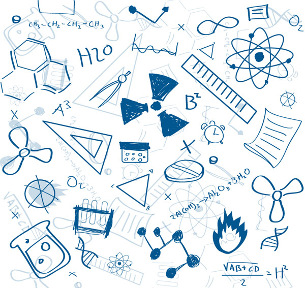 Hand Drawn Elements Of Science Background