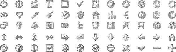 Hand gezeichneten Symbole-Webdesign