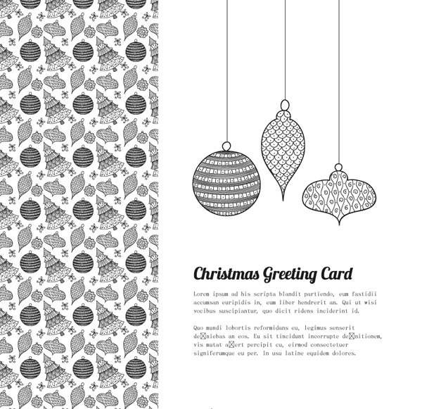 手描きのクリスマス カード