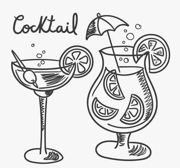 handgemalte cocktail