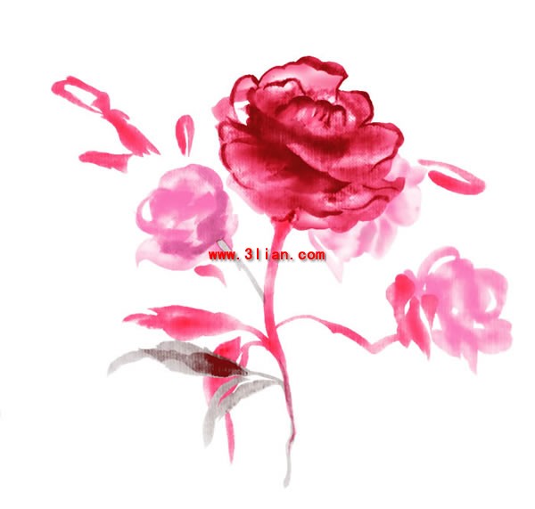 Hand Painted Flowers Psd Layered Material