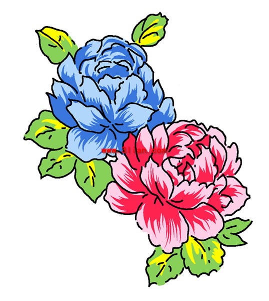 Hand Painted Peony Layered Psd Source Material