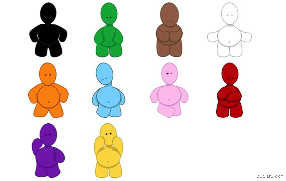 Hand Painted People Png Icons