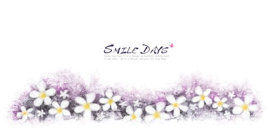 Hand bemalt kleine weiße Blüten mit lila Hintergrund psd