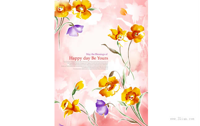 Hand Painted Style Daffodil Psd Material