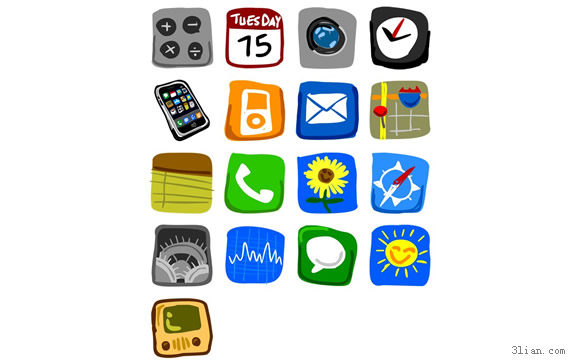 ícone de estilo iphone telefone de pintados à mão