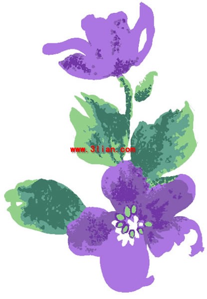 ręcznie malowane bauhinia kwiat materiał warstwowe psd