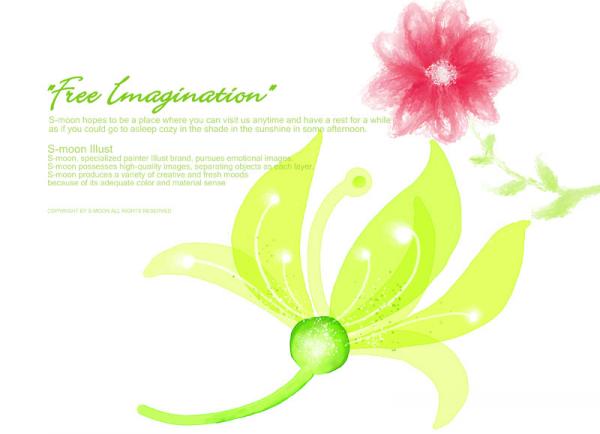 Hand Painting Flower Background Psd Material
