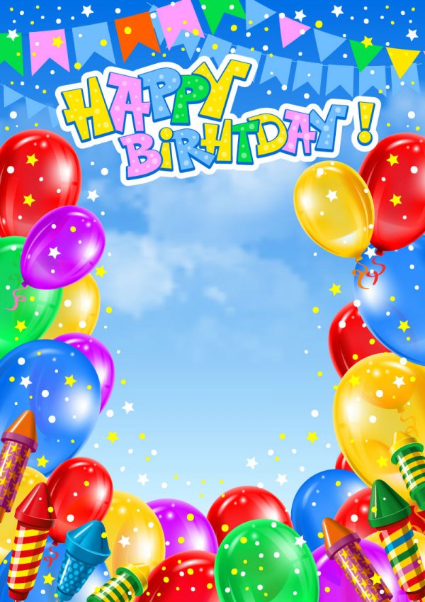 fundo de decoração balão feliz aniversário
