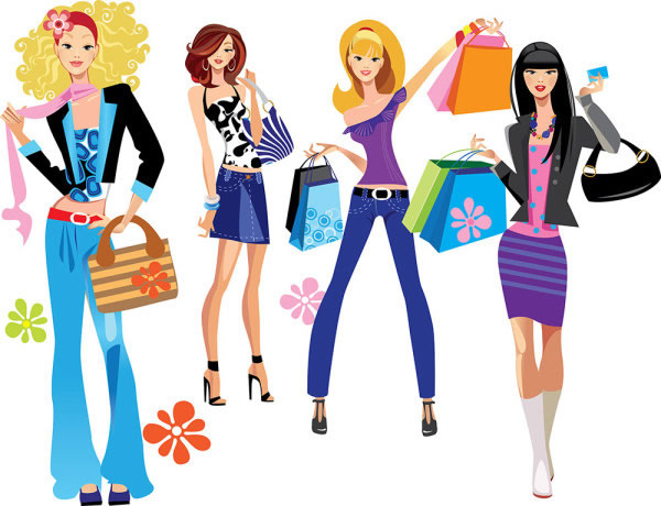 illustrazione dello shopping donna felice