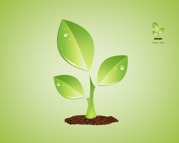 Healthy Seedlings Green Psd Template Material