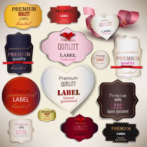 coração em forma de design de embalagem etiqueta
