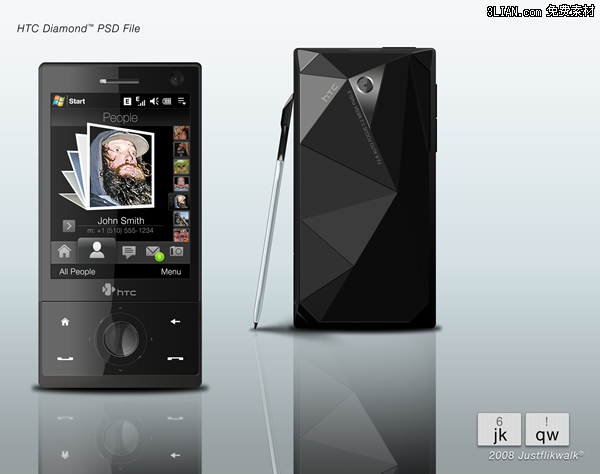 HTC diamond телефон psd материал