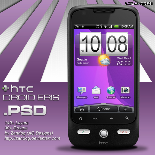 HTC Eris Smartphone Handy Psd Material
