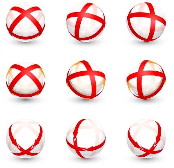 logotipo de esfera vermelha de idéias
