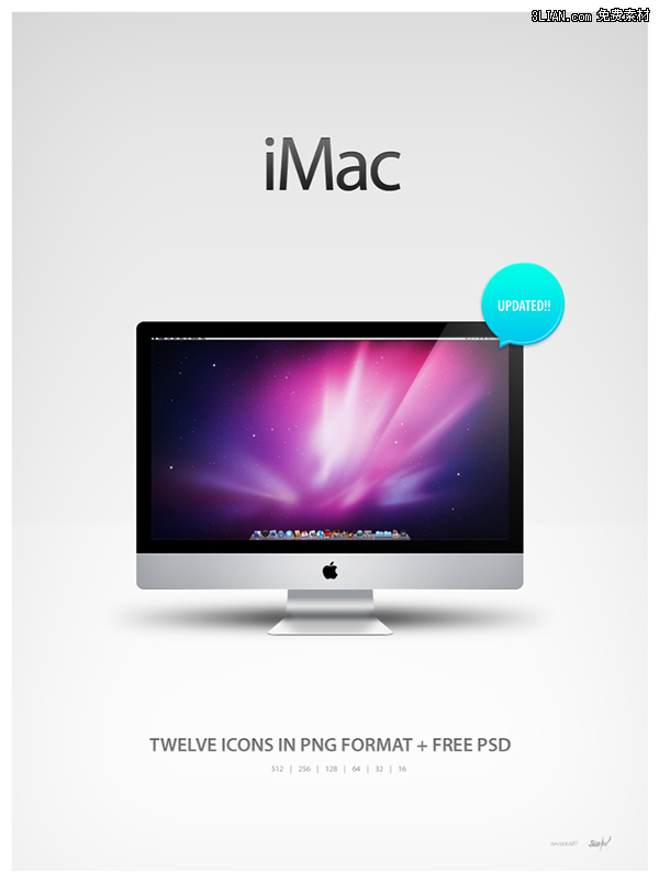 iMac Monitor Psd material