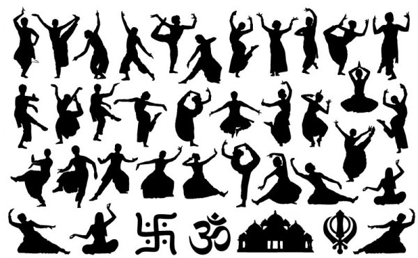 danseurs de silhouette de l’Inde