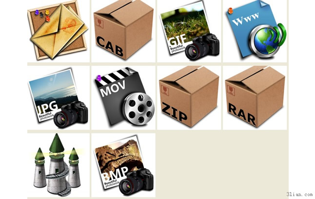 ícones no formato png do arquivo individual