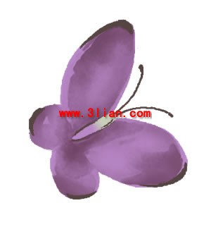 encre et papillon violet psd en couches de matériau