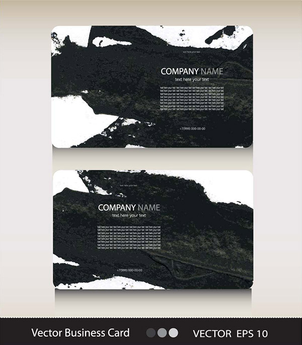 インク黒と白のビジネス カードのデザイン