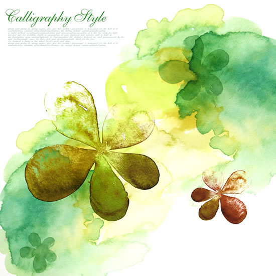 Ink Watercolor Flower Background Psd Material