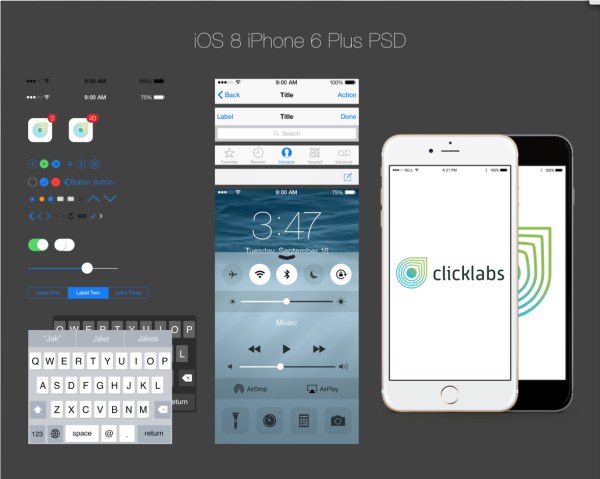 iOS iphone6 plus psd matériel