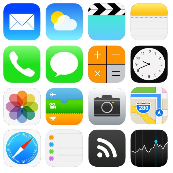 Icone di sistema del telefono di iOS7