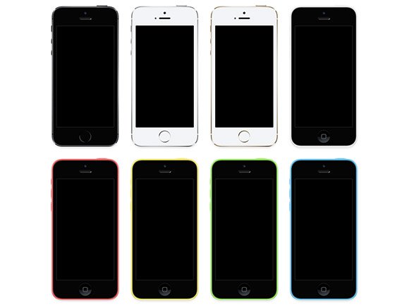 iphone5s iphone5c maquette psd