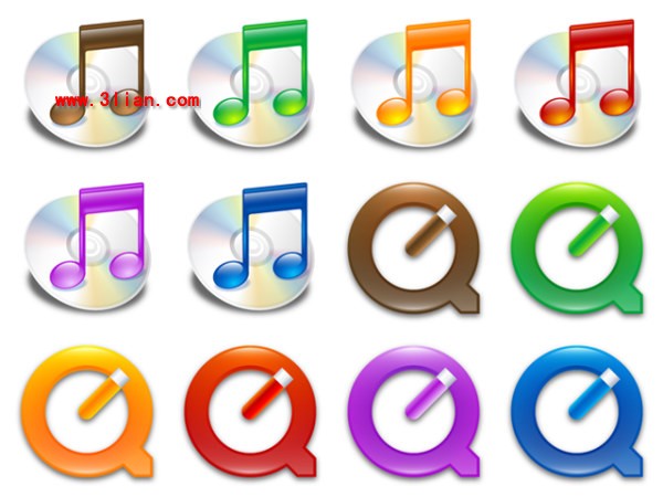 Itunes Quicktime Software Icons