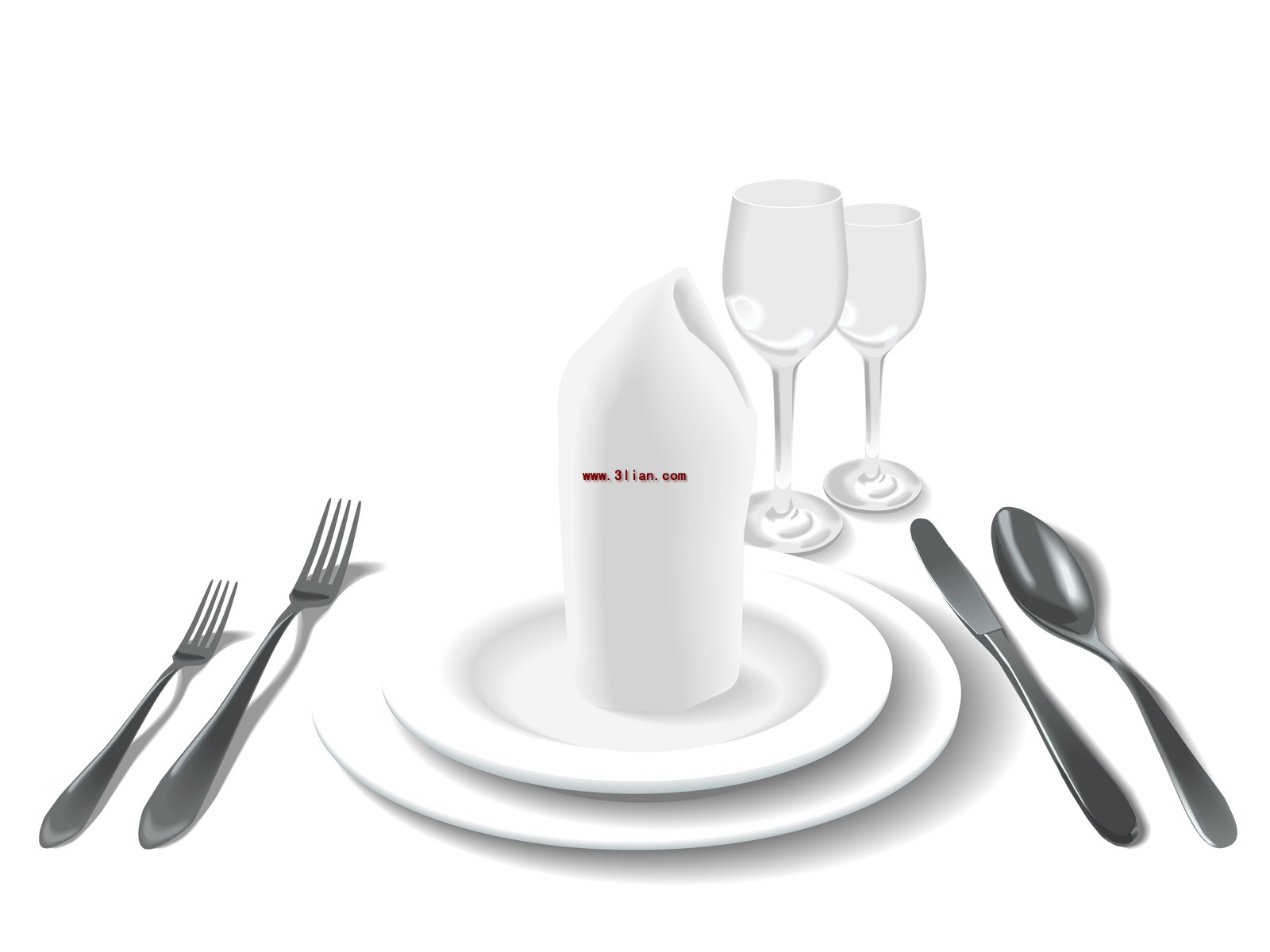 Knife And Fork On The Plate Glass