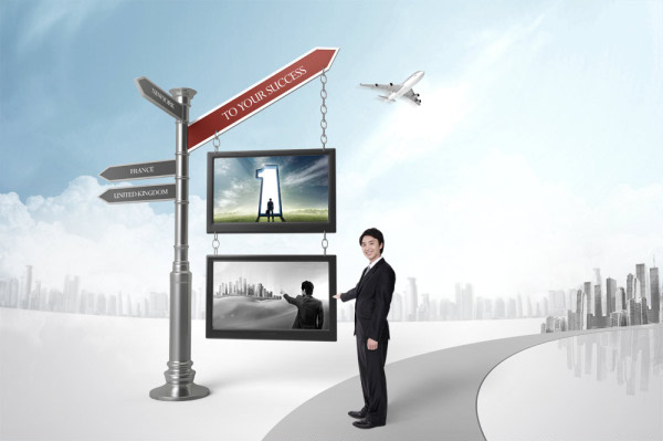Hàn Quốc đăng billboard kinh doanh psd lớp vật liệu