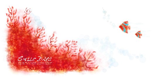 خلفية psd المرجان الأحمر ألوان مائية كوريا