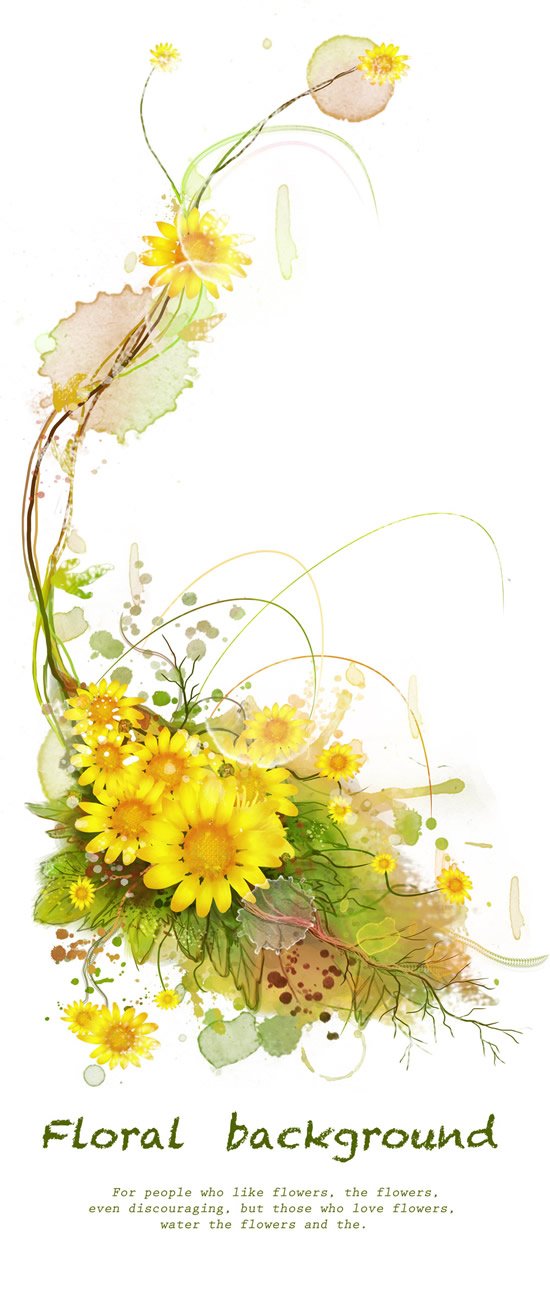 Korea Watercolor Sunflower Psd