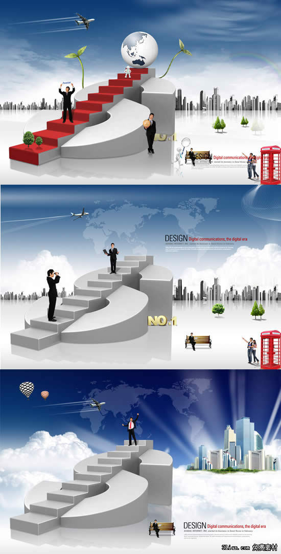 Ladder Of Success Business Business Grand View Psd Material