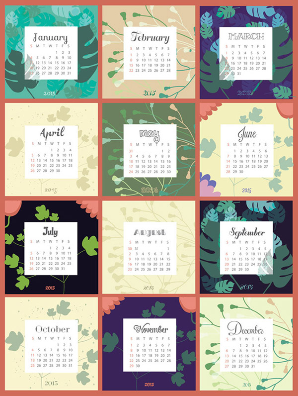 Leaf Flower Background Calendar