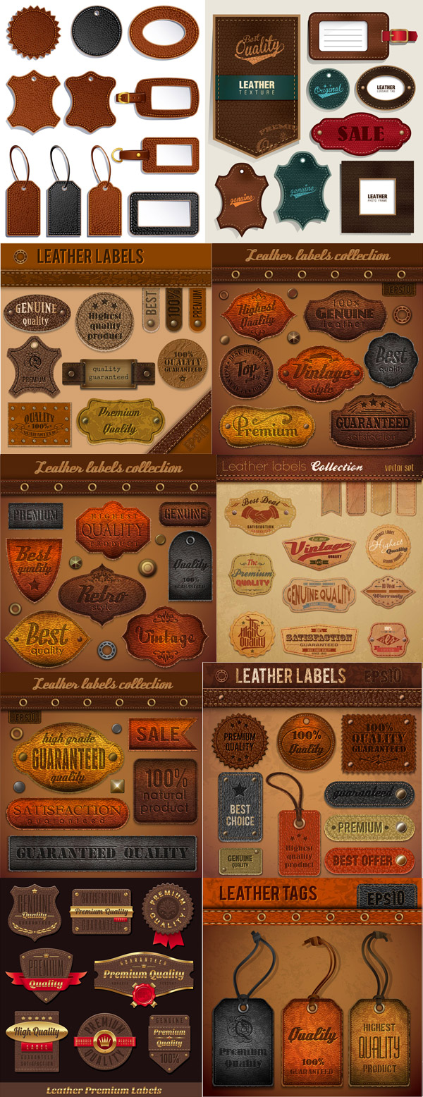 ícones de tabulação de couro