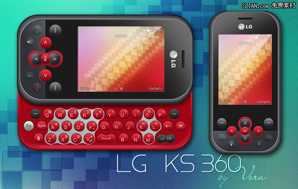 LG ks360 telefon komórkowy psd materiału