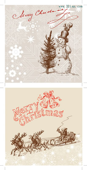 Strichzeichnung Weihnachtskarten