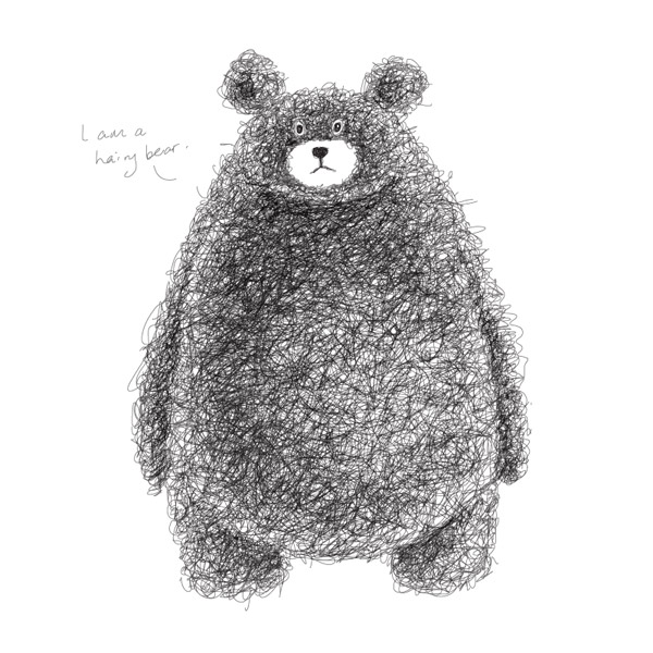可愛的手繪棕色的熊