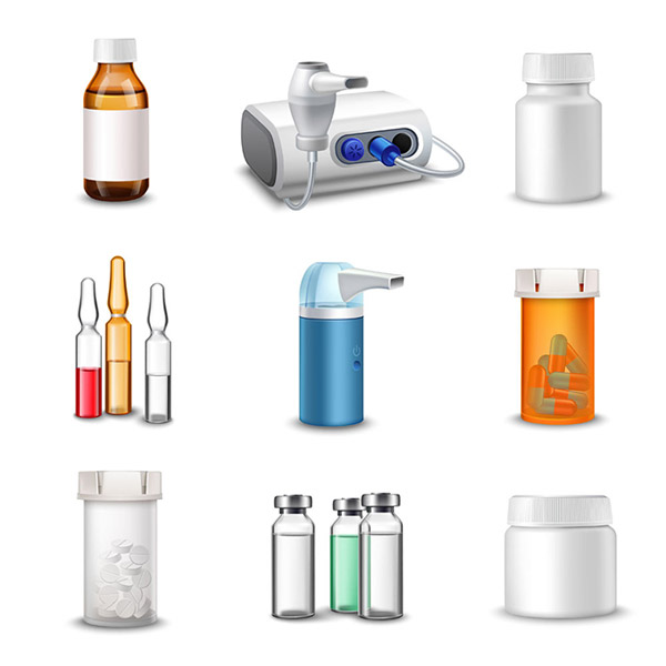 Medizin-Flasche-Design-Ikonen
