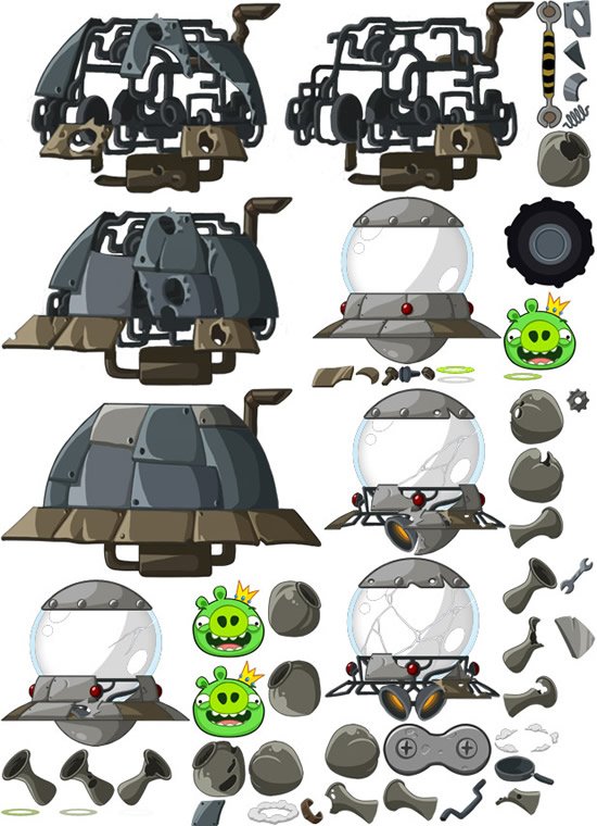 Mobile Game Angry Birds Actors Props Psd Layered Material