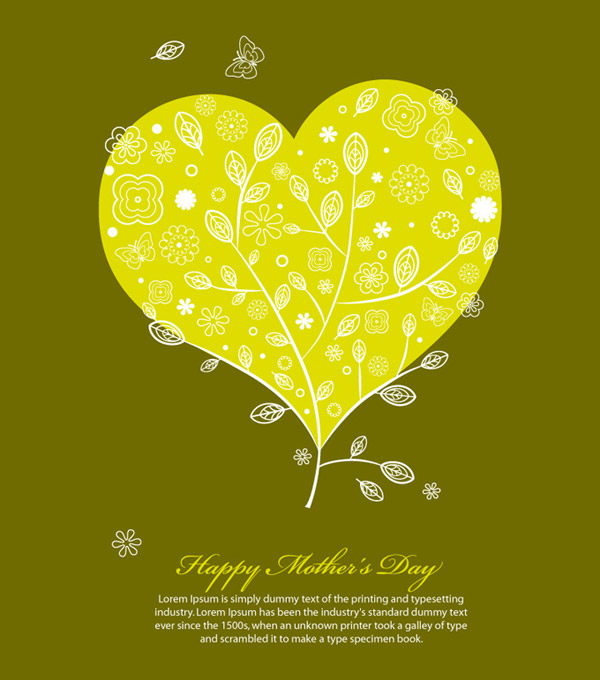 Mother S Day Heart Shaped Leaf Pattern