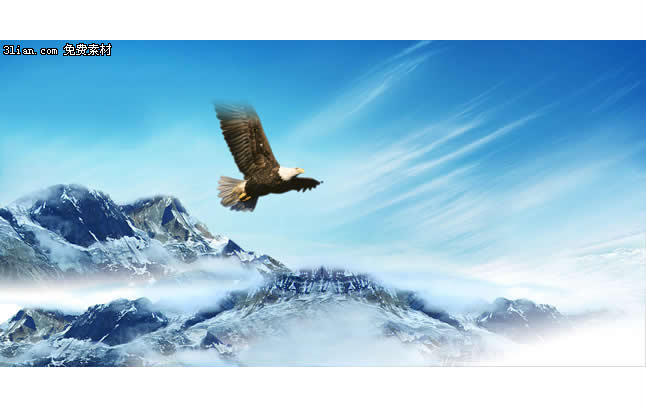 Mountain eagle soar psd en couches de matériau