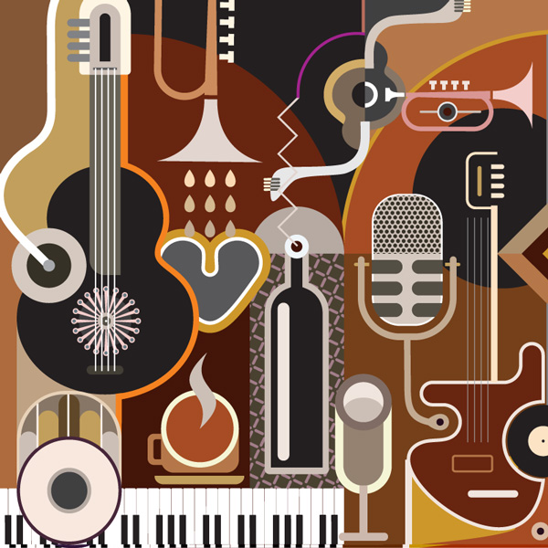 teste padrão abstrato de instrumentos musicais