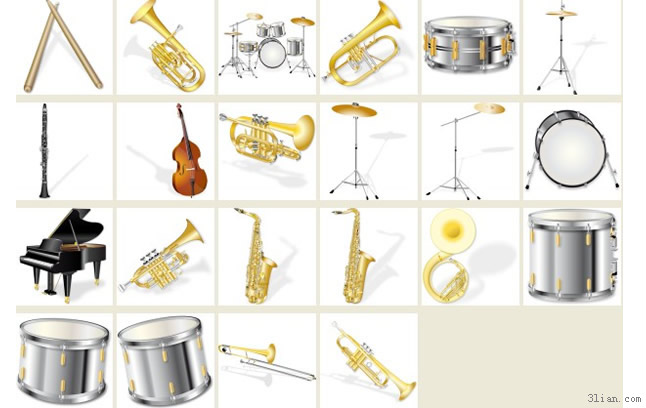 ícones png de instrumentos musicais