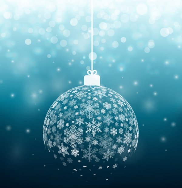 New Year Backgrounds Blue Snowflake Ball