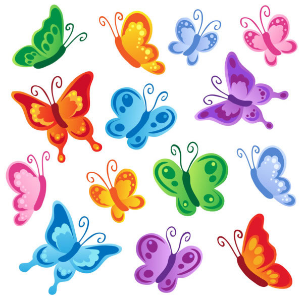 linda mariposa coloreada