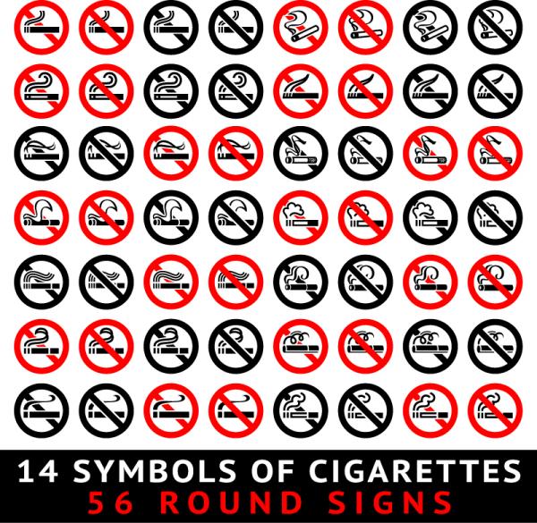 لا يوجد تصميم ملصقات التدخين