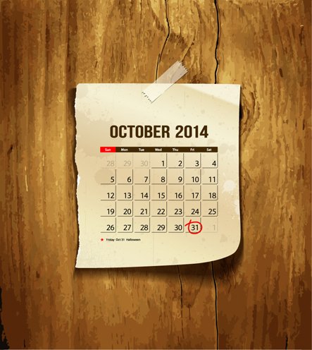 Oktober Kalender der Holzmaserung Hintergrund